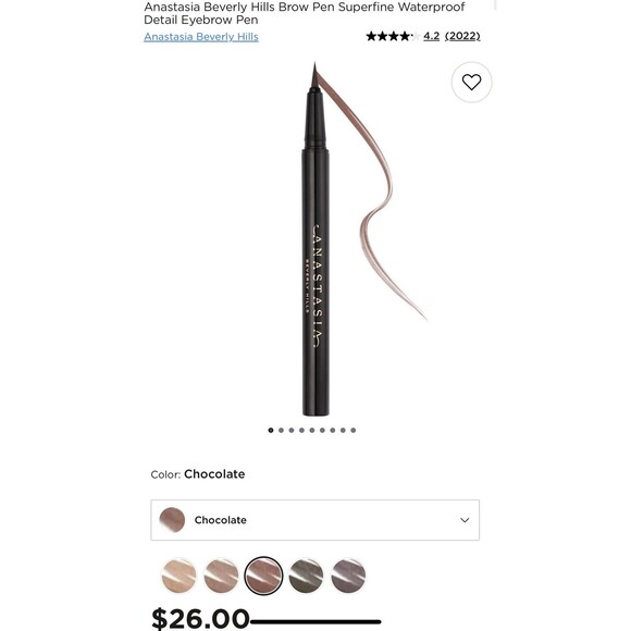 ABH superfine, waterproof, detail eyebrow pen in chocolate BRAND NEW - Picture 1 of 8